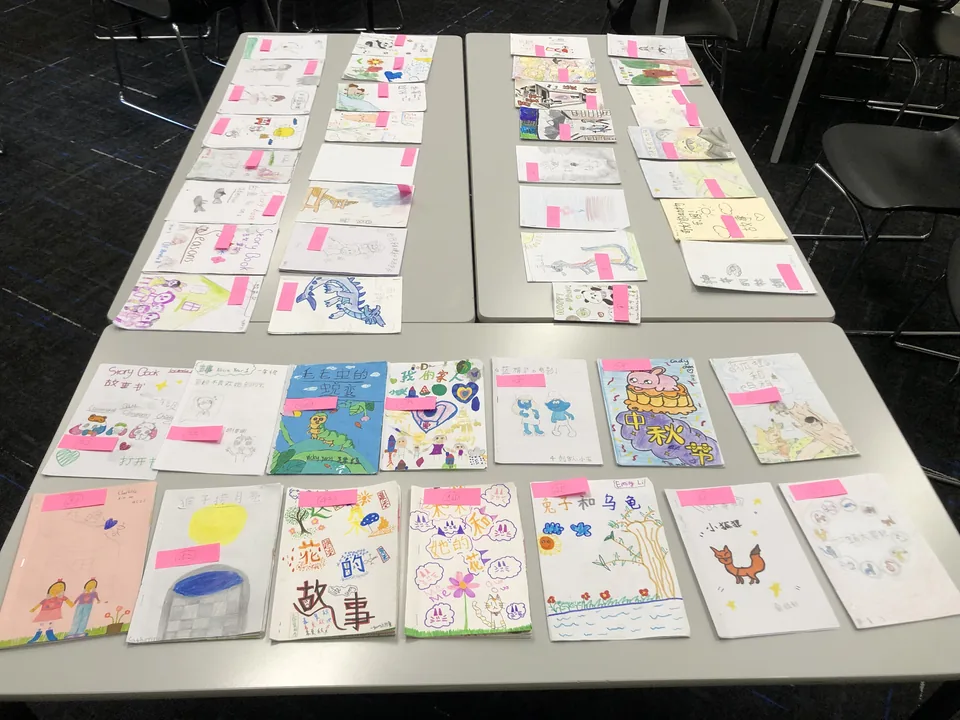 An exhibition of stories written and illustrated by students